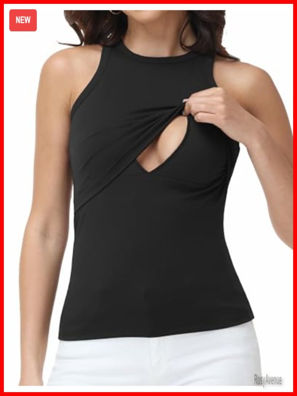 Racerback Nursing Tank Top Sleeveless Breastfeeding Pull-On